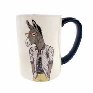 Signature Housewares Inc Hipster Inspired 17.5oz Stoneware Coffee Mug Donkey NEW
